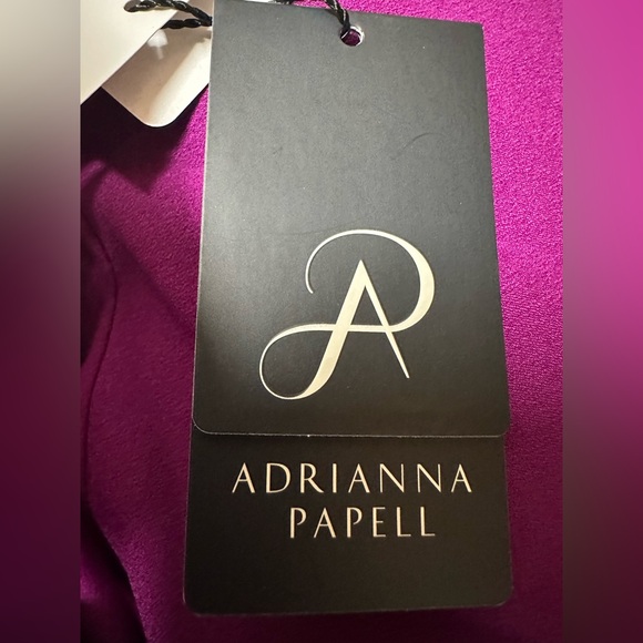 Adrianna Papell One Shoulder Sleeveless Cascading Ruffle Draped Orchid Gown NWT - Picture 10 of 10